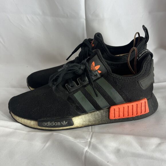 Adidas Men's NMD R1 Iridescent FW0185 Running Shoes Black Solar Orange SZ 9 - Picture 3 of 10